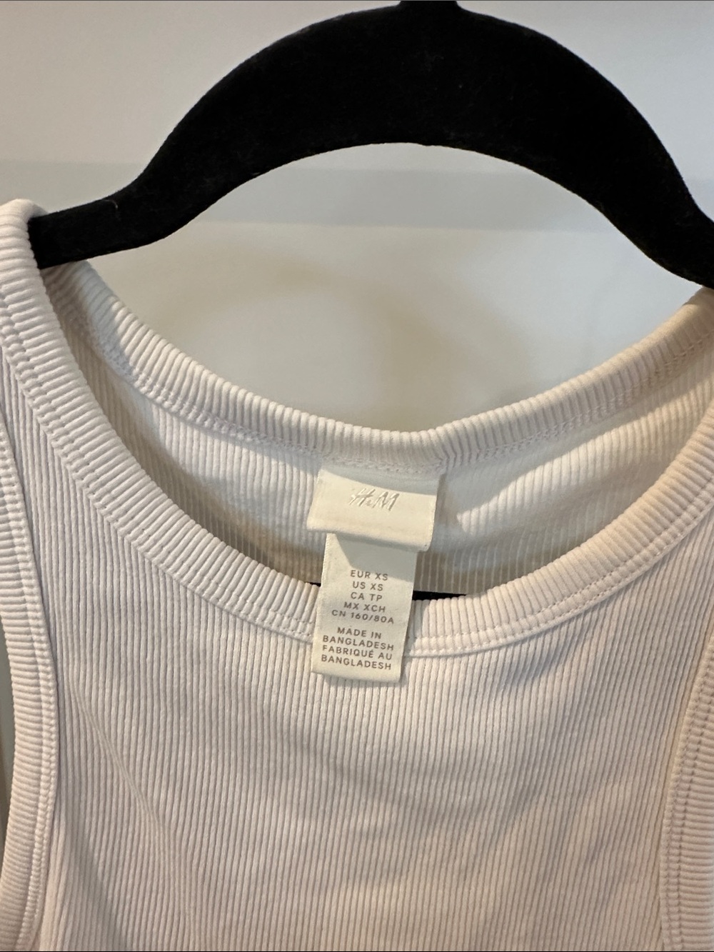 H&M White Ribbed Cropped Tank - Picture 3 of 3